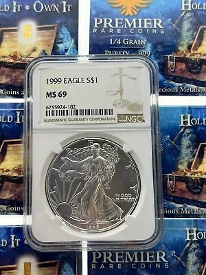 1999 - Silver American Eagle - NGC MS 69 • $130