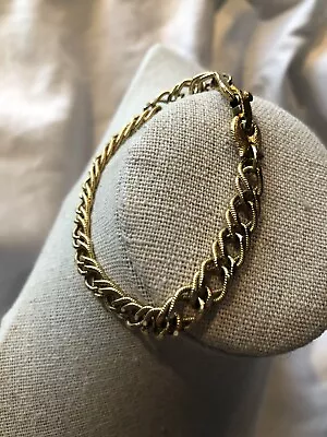 Monet Bracelet Double Link Gold Tone Horseshoe Decorative Clasp 7” VTG • $6