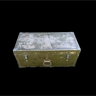 WWII Era Military Army  Foot Locker Trunk Green Miller 1946 • $300