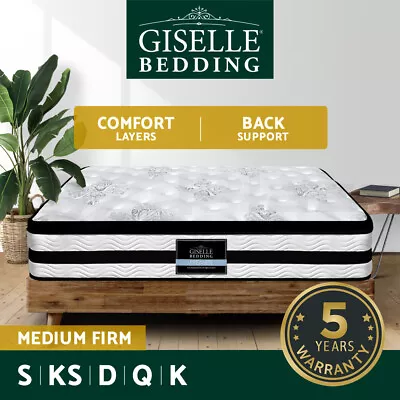 Giselle Queen Mattress Double King Single Premium Bed Pocket Spring Medium Firm • $169.95