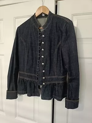 Apart Dark Denim Jacket With Silver Buttons 12 • $25