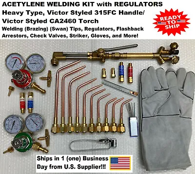 WELDING/BRAZING KIT W REGULATORS  Acetylene/Oxy Victor Type 315FC/2460CA -NEW! • $399.99