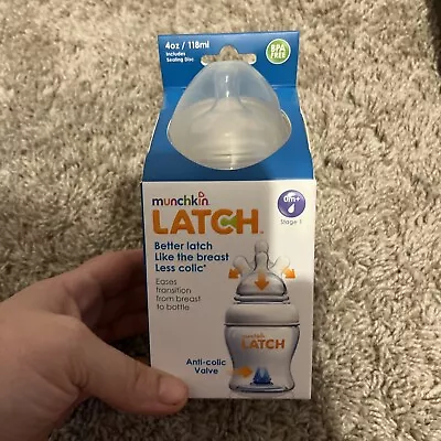 Munchkin LATCH BPA-Free Anti-Colic 4 Ounce Bottle Stage 1 0m+ Nipple - NEW BOX! • $8.99