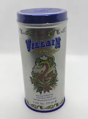 VILLAIN Ed Hardy Eau De Toilette 4.2 Fl Oz For Men SEALED TIN BOX DENT • $31.95