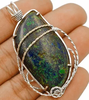 Natural Azurite 925 Solid Sterling Silver Pendant Jewelry K10-1 • $12.99