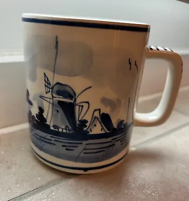 Vintage Delft Blue And White Holland Windmill Coffee Mug/Tea Cup 177 • $12