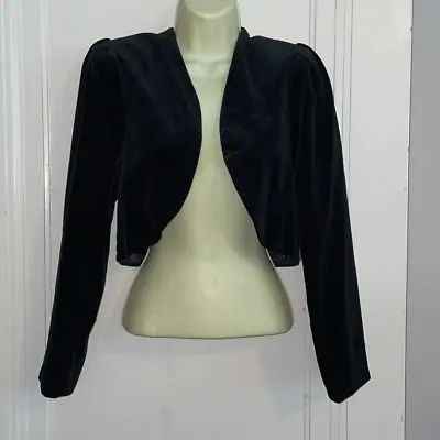 NWT Vtg 80s Maggie Breen Black Velvet Shrug Cropped Jacket • $45