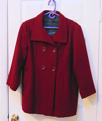 Preowned Vintage Women's STEVE MADDEN Dark Red 3 Quarter Length Coat XL • $89.99