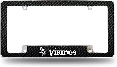 Minnesota Vikings Metal License Plate Frame Chrome Tag Cover Carbon Fiber... • $21.99