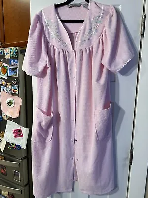 Morning Glory By JASMINE ROSE XL Nightgown Snap Front House Coat Nightie Gown • $26.16