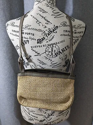 Vintage John Romain Handbag Purse Woven Straw Wicker And Leather 1970's • $22.50
