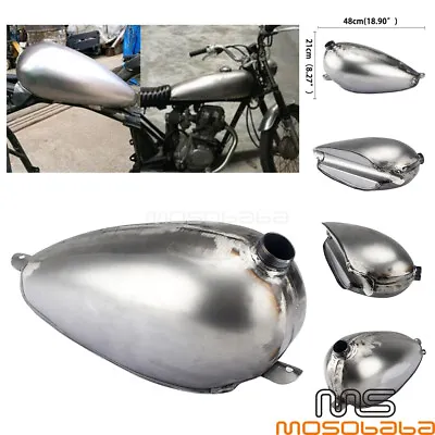 $169.99 • Buy For Harley Honda BMW Cafe Racer Motorcycle 4L Single Beam Fuel Tank Bare Steel 