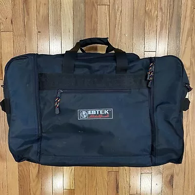 Eddie Bauer EBTEK Large Black Travel Duffel Bag Shoulder Strap Luggage 24x16x15 • $34.99