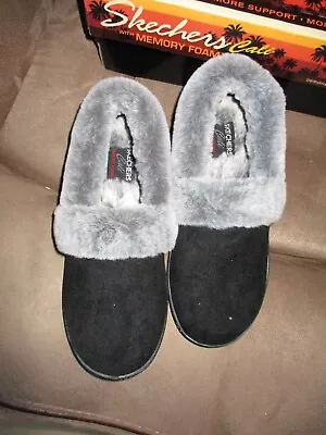 £20 • Buy BNIN Vegan Skechers Black /Grey Memory Foam Comfort Slippers - Size UK 4 / 37