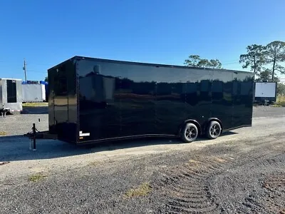 NEW 8.5X24 V-NOSE ENCLOSED CAR HAULER TRAILER TORSION AXLES 8.5 X 24 RACE READY • $9995