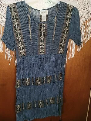 Vintage BEAUTIFUL Womens Boho HIPPIE Dress 1970s Made In India  • $35