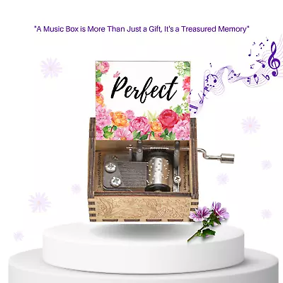 Hand-Cranked Wooden Music Box  Perfect  By Ed Sheeran Perfect Gift Idea • $12