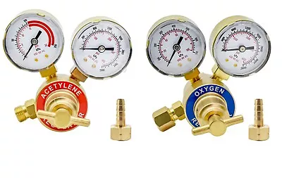 Solid Brass OXYGEN & ACETYLENE Regulators 4 Welding Fit Victor Gas Torch Cutting • $41.99