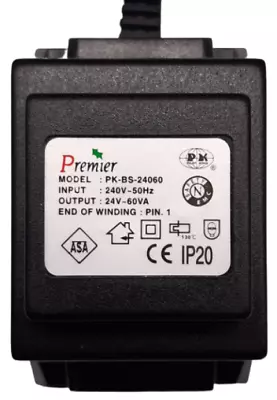 £15.99 • Buy Premier Power Adaptor - Input 240V ~ 50Hz  Output 24V ~ 60VA  PK-BS-24060 TF2460