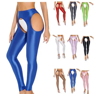 Womens Glossy Hollow Out Stretchy High Waist Suspender Footless Pantyhose Tights • $12.66