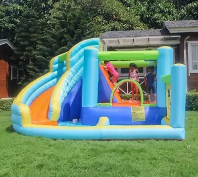 Kids Fun Jumping Bouncy Castle House With Slide And Pool - Kids Inflatable Set • $659