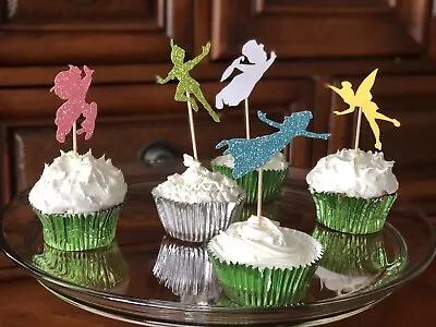 24Pcs Cupcake Topper Party Decor Multicolor Peter Pan Characters Birthday Glitzy • $14.99