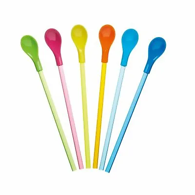 KitchenCraft Set Of 6 Colourful Spoon Straws • £5.50