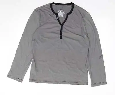 £4 • Buy Urban Spirit Mens Black Striped Cotton T-Shirt Size M V-Neck