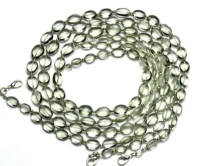 Natural Gem Prasiolite 8x6 To 13x10MM Size Smooth Oval Nugget Beads Necklace 18  • $24