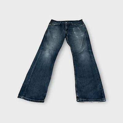 Levi's 503 Men's Straight Leg Light Distress Blue Denim Jeans W33 L32 • $35.95