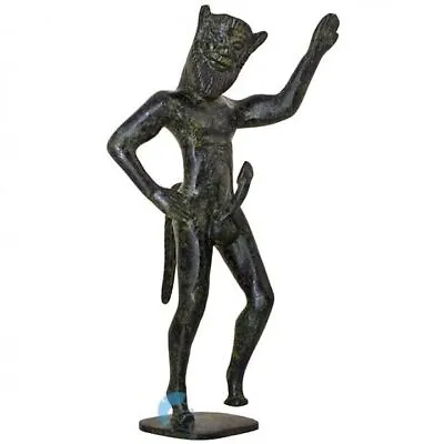 Satyr Statue Companion Of Pan And Dionysus Mythology Solid Bronze Sculpture • £73.59