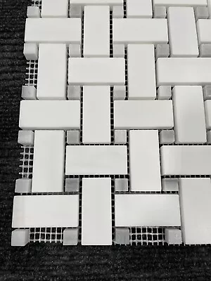 Bianco Dolomite 1”x2” Basketweave HONED Marble Tile Mosaic Premium A • $20.23