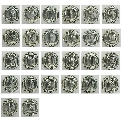 $54.89 • Buy New Authentic Pandora Charms Letters Alphabet Bead Sterling Silver