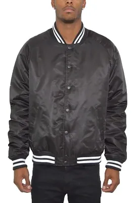 New MEN'S CASUAL COMFORT BOMBER BASEBALL JACKET CASUAL VARSITY COAT LETTERMAN • $25.95