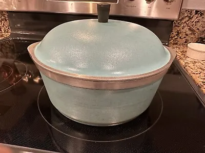 Vintage Club Cast Aluminum Turquoise 4 Quart Stock Pot W/Lid • $32.99