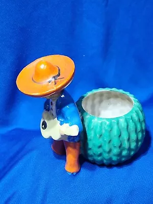 Vintage Ceramic Mexican Mariachi Man Planter Pot • $14.99