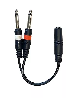 9in 1/4  1/4 Inch Stereo TRS Female To 2 X 1/4 Inch Male Mono Y Splitter Cable • $8.32