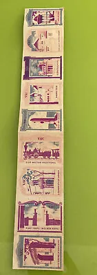 Hungary Vintage 9 Uncut Matchbox Matches Labels Unused Set Buildings Train Sheet • $10