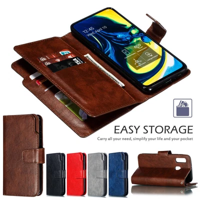 $12.89 • Buy For Samsung A20e A70 J8 A41 A30 A33 A53 5G Case 9 Card Leather Wallet Flip Cover