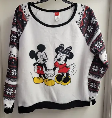Disney Jerry Leigh Fuzzy Mickey & Minnie Christmas XMAS Sweater Size 3XL • $13