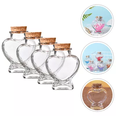 4Pcs Mini Clear Glass Message Bottles With Cork Stoppers-OW • £19.48