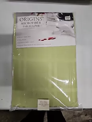 NEW Origins 60  X 84  Kiwi Green Spill Proof Microfiber Tablecloth OVAL • $16.99