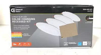 Commercial Electric Ultra Slim 6  Color Selectable Recessed LED Kit 4-pk New • $57.84