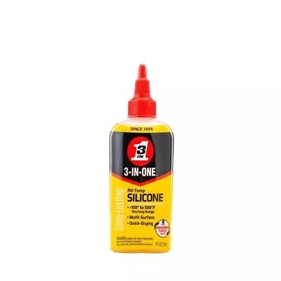 3-IN-ONE 4 Oz. All-Temp Silicone Drip Oil Long-Lasting Lubricant • $5.29