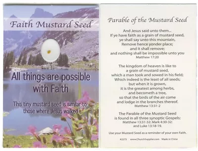 Mustard Seed Faith Cards Faith Gifts Christian Gifts - Pack Of 12 Cards • $18.49