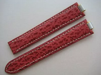 GENUINE CARTIER MUST 21 WATCH STRAP BAND 16.40 Mm X 14 Mm RED SHARKSKIN LEATHER • $200