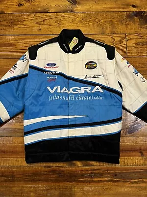 Vintage Nascar Mark Martin Viagra Racing Jacket Jeff Hamilton XL Retro 90s Y2K • $199