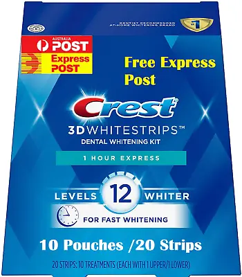 $79.99 • Buy Crest 3D 1 Hour Express Teeth Whitening Strips 10 Pouches/ 20 Strips NO BOX
