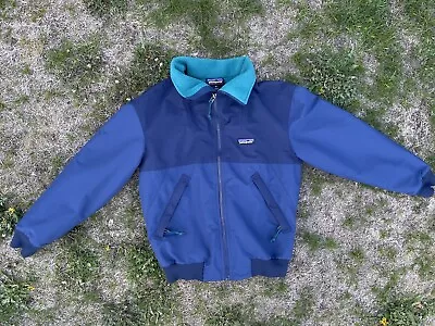 Patagonia Synchilla Shelled Synch Jacket Full Zip Blue Fleece Lined Coat SZ XS • $50