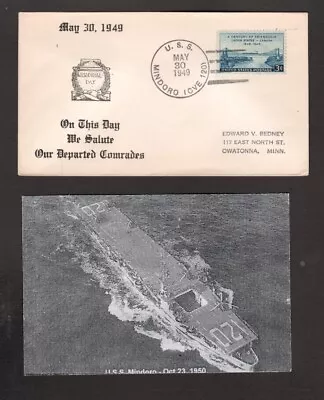 U.S.S. Mindoro (CVE-120) - Naval Ship's Cover - May 30 1949 - Gmahle Cachet • $4.99